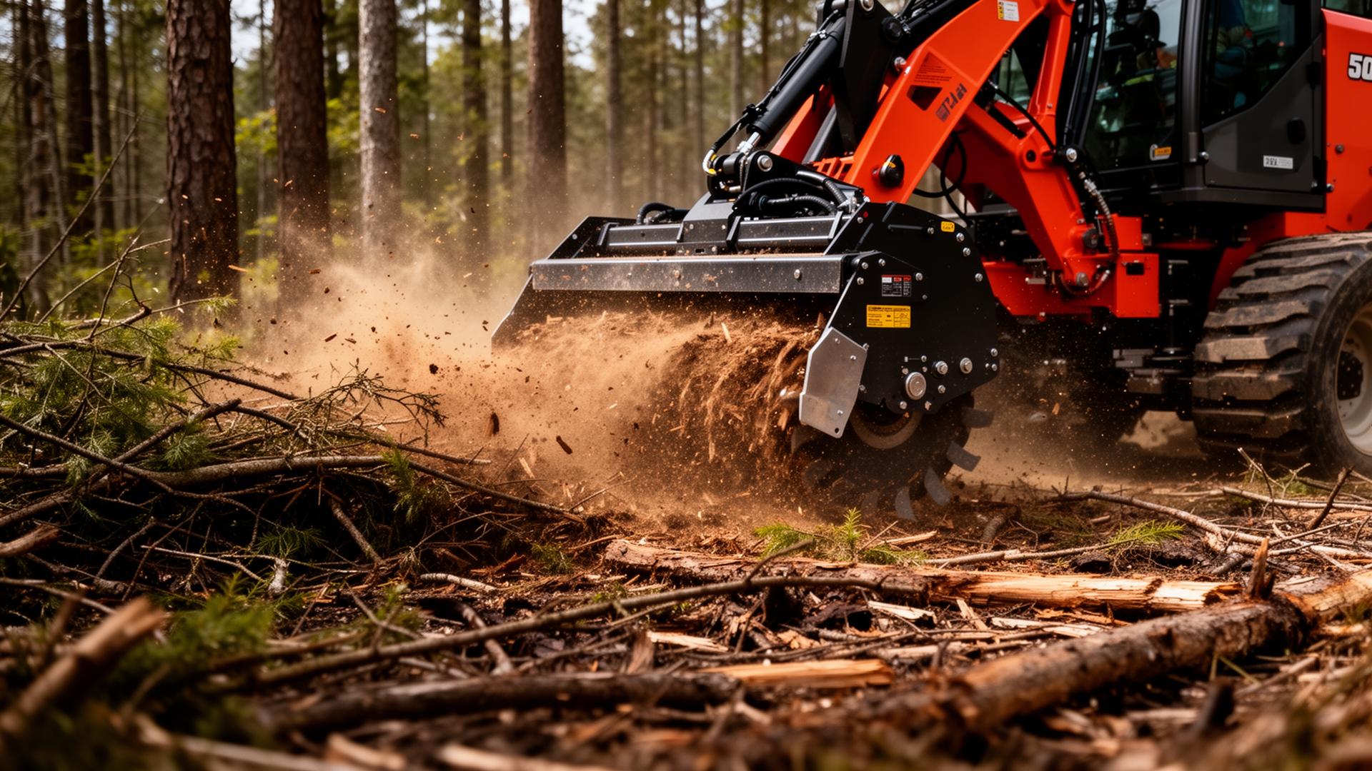 Forestry mulcher clearing underbrush