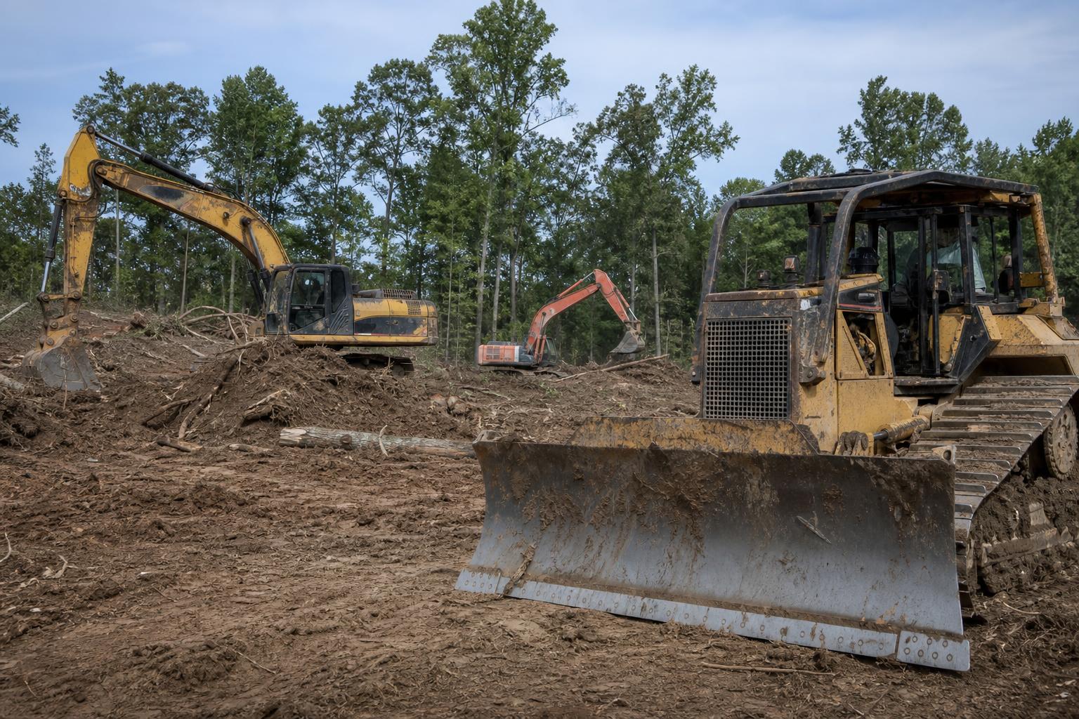 Cleared lot after tree removal in New Bern NC
